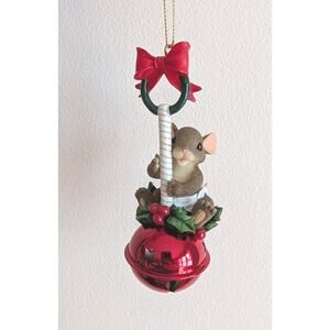 Charming Tails Baby’s 1st Christmas First Ornament Jingle Bell Rattle Mouse